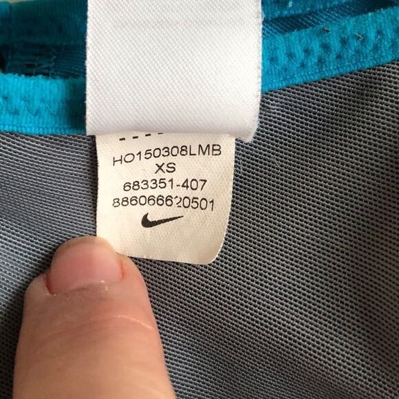 Nike Dri-Fit Blue Animal Print Ports Bra,XS - Picture 5 of 6